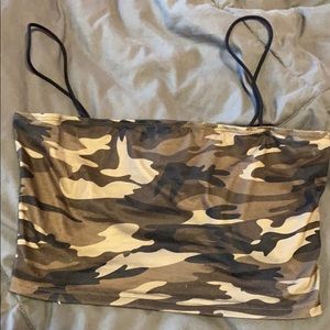 Camo crop tank top